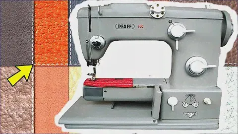 SEWING FAUX LEATHER / Vintage Pfaff Sewing Machine / Sewing Leather