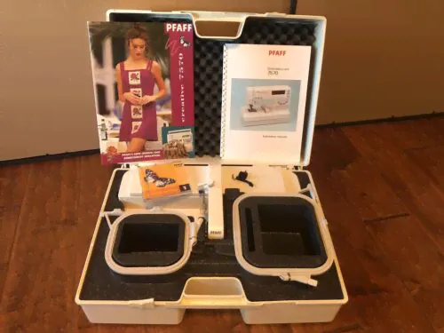 NEW Pfaff 7570 Creative Embroidery Unit - 2 Hoops/Manual/Card 1/Embroidery Foot