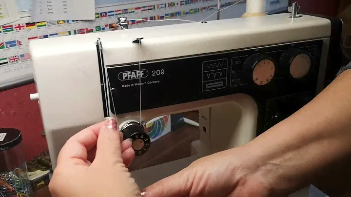 Ober Nähmaschine Pfaff 209 einfädel, Заправка верхней нити швейной машины,  sewing machine